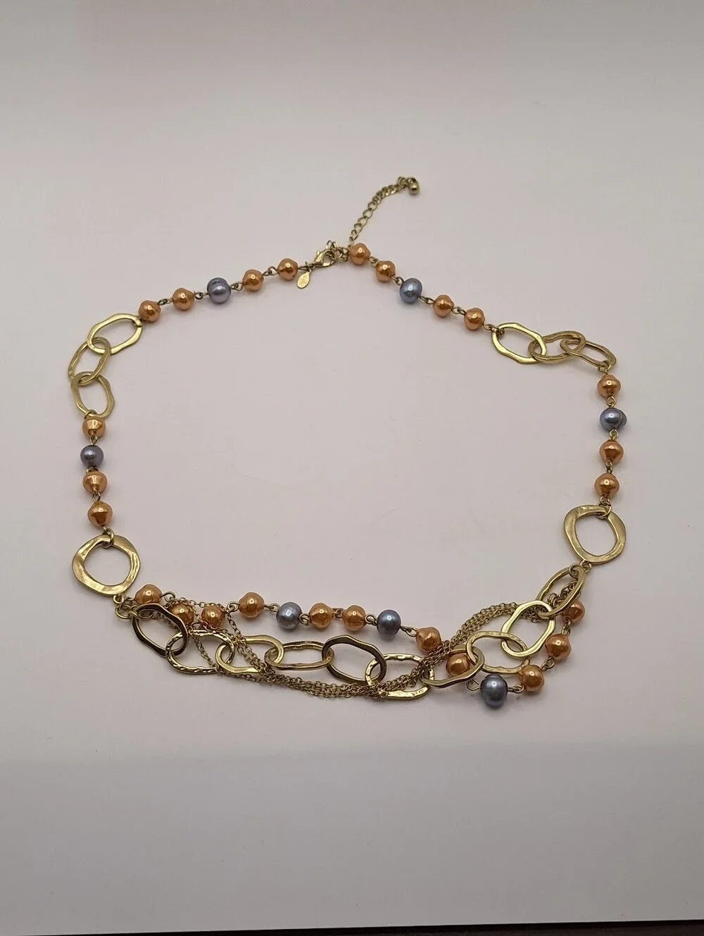NWT Premier Designs Gold Tone Pearl Multi Strand Statement Necklace